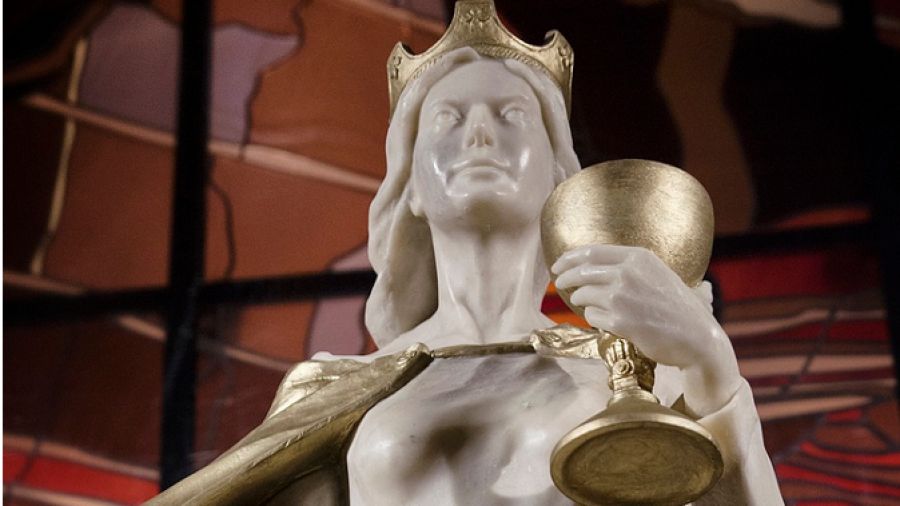 Porcelanowa figura świętej Barbary